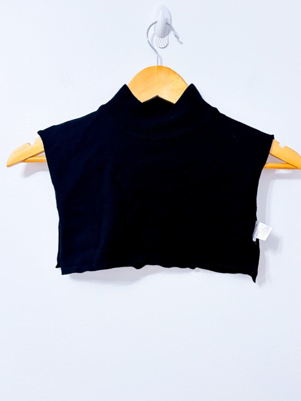 EMOTIONS Black Knit Mock Neck Dickey Layering Collar Medium